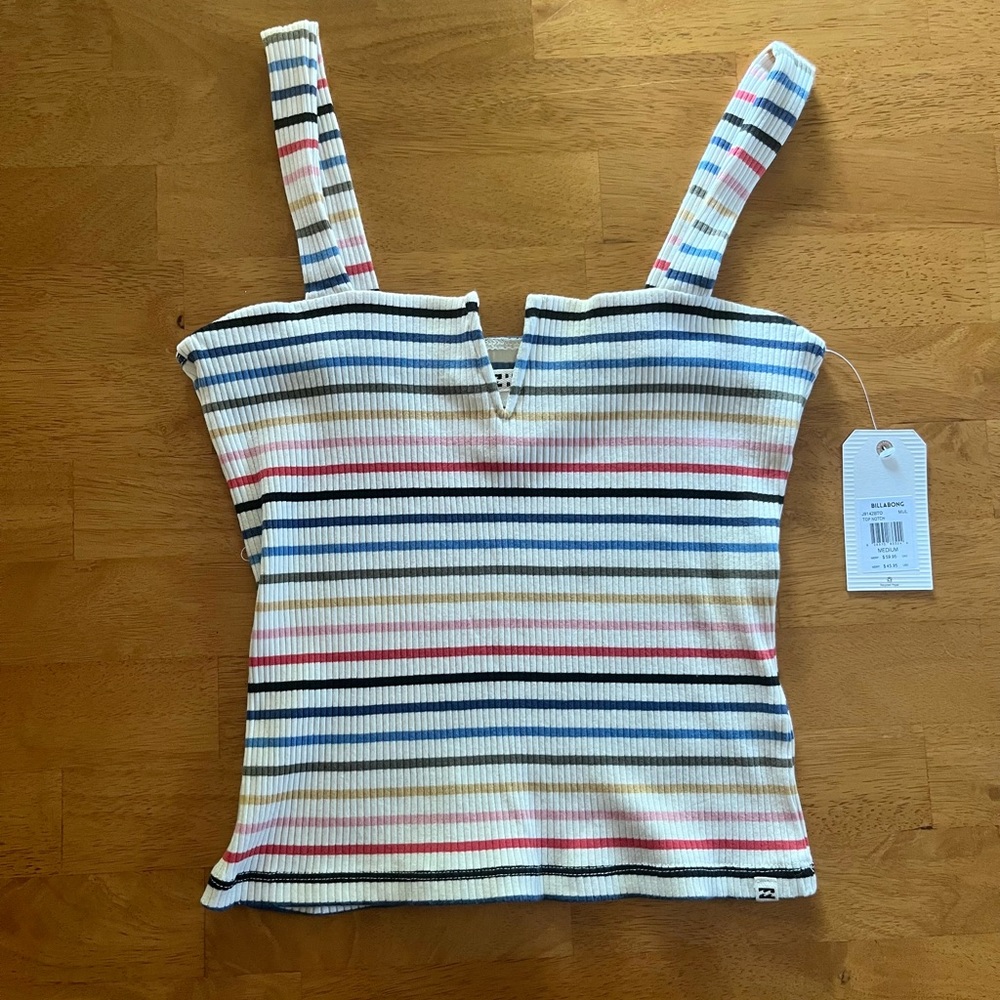 Billabong Colorful Striped V Neck Tank - NWT